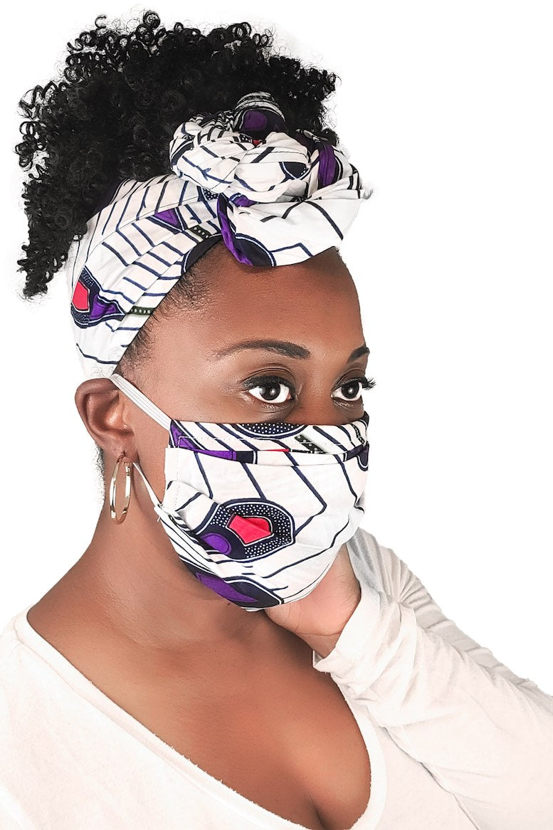 Crystal Kulinda Face Mask + Headwrap Matching Set
