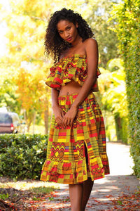 Vacation Vibes African Print Skirt