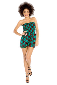 african romper jumpsuit strapless african print fashion wax and wonder