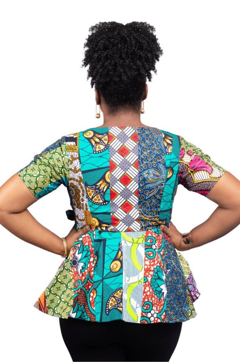 african wrap top patch sustainable fashion